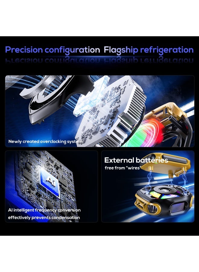 Memo Wireless Magnetic Phone Cooler with External Battery- Battery Display Portable Phone Cooling Fan,RGB Lighting, Type-C Portable for iPhone Android Gaming Devices (Radiator + 2000 mAh Independent Battery) - Image 3