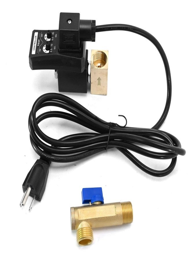 DUZFOREI صمام تصريف إلكتروني من دوزفوري تيار متردد 110 فولت - 120 فولت/50 هرتز، صمام تصريف خزان، مقسم، خزان مياه أوتوماتيكي مؤقت مقاس 1/2 بوصة للهواء المضغوط - Image 1