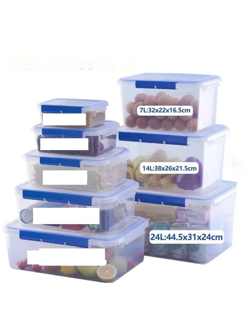 Reko Food Storage Containers, 24,14,7 Liter Stackable Kitchen Organizer Boxes, BPA Free & Microwave Freezer - Image 4