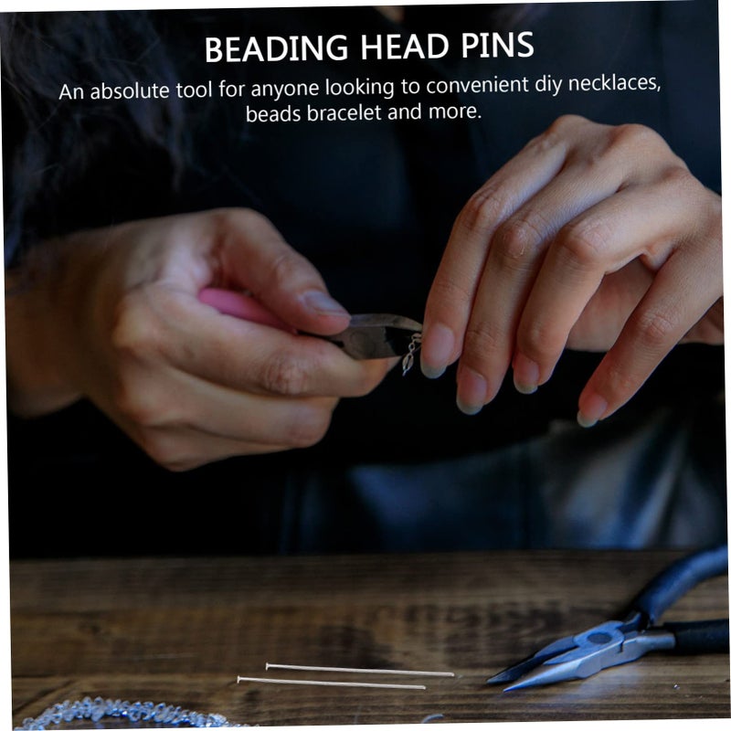 Silver Head Pins 400pcs Flat Head Metal Beading Pins For DIY Jewelry Making And Crafts - Image 4