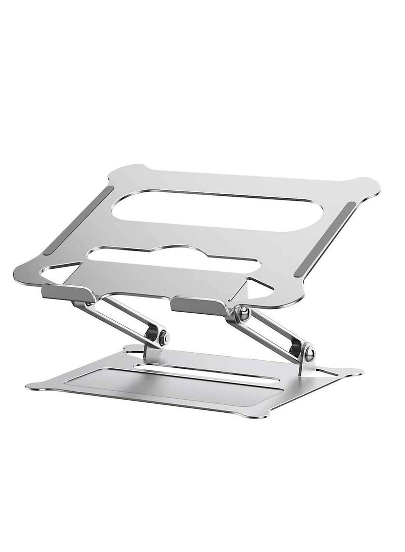 حامل لاب توب على سطح المكتب محمول وقابل للتعديل والطي متوافق مع اجهزة الكمبيوتر واللاب والنوت بوك والتابلت مقاس 10 الى 17 بوصة فضي من WDPATH