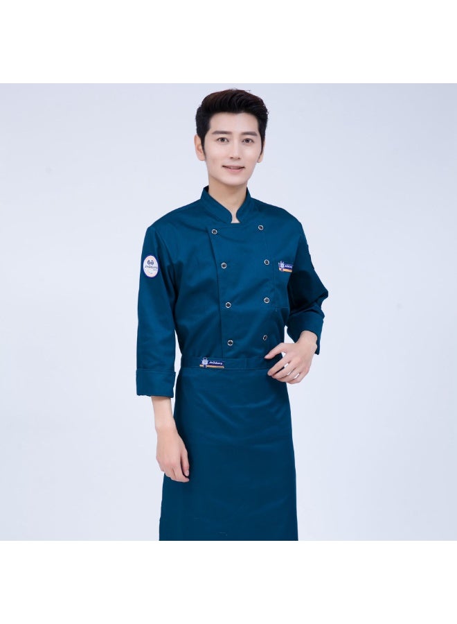 NIBEMINENT Kitchen Cook Shirt Long/Short Sleeve Unisex Chef Jacket Double-Breasted Classic Coat Restaurant Kitchen Uniform - Image 1