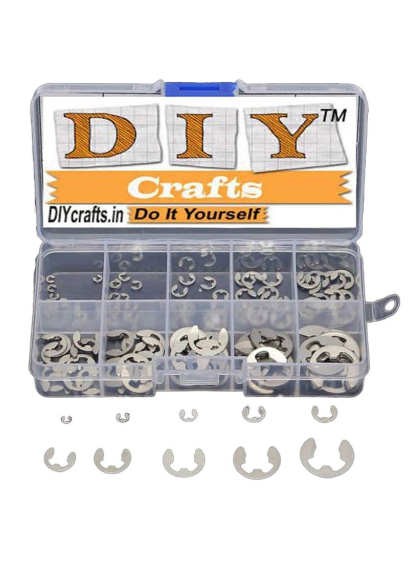 DIY Crafts Diy Crafts CTDIYHI37690 120 Piece Stainless Steel E Clip Assortment Kit Circlip Do 3 Stainless Steel Multicolor 