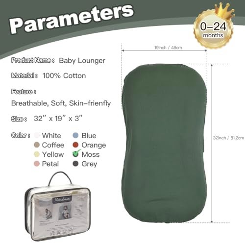 Meindoovm Infant Support Cushion - Snuggle Cozy Me Infant Support Cushion for Newborns | Breathable & Soft, Portable Awake-Time Pad, Essential Baby Gift (Lounger Cover Included) - Image 4