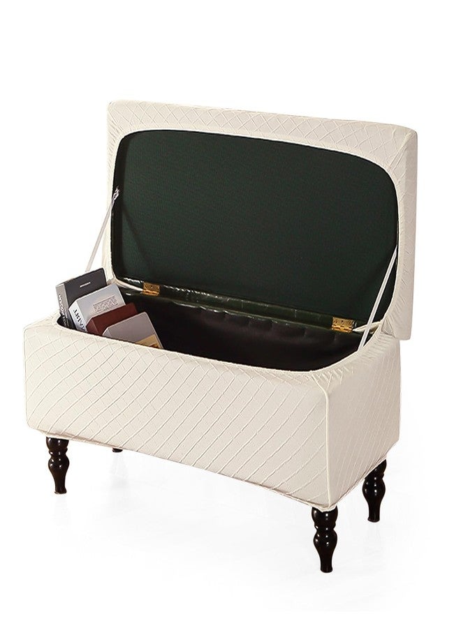 FUANGUI غطاء عثماني قابل للتمدد من فوانغوي، غطاء مقعد تخزين عثماني قابل للطي، غطاء مقعد تخزين عثماني مطبوع، غطاء مسند قدم، غطاء واقي لمسند القدم بقاعدة مطاطية، كبير - Image 1