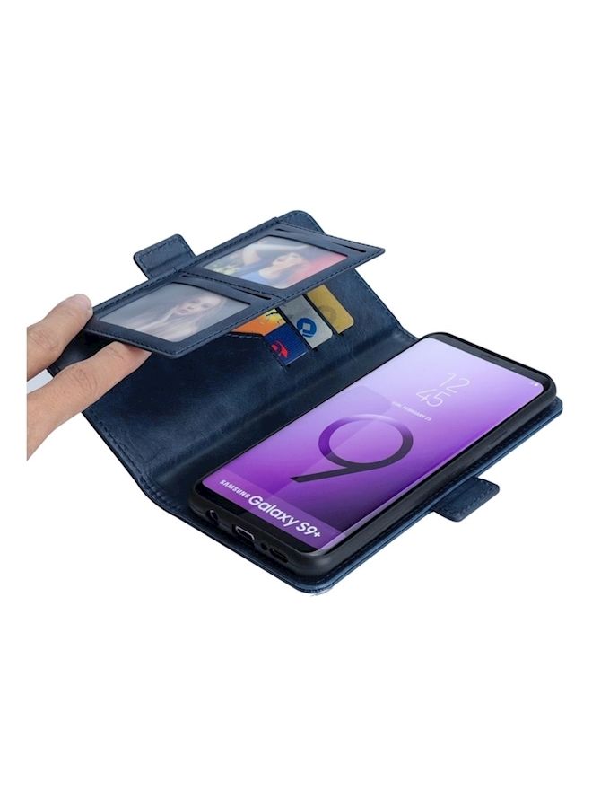NIBEMINENT Protective Wallet Card Case Cover For Samsung Galaxy S9 Plus Blue  - Image 4