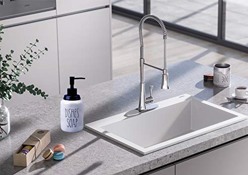 Gails Willing Dishes and Hands Soap Dispenser Set – Farmhouse Style Ceramic Liquid Dispenser Bottles, Perfect for Kitchen Counter or Kitchen Sink Décor (16oz, White Bottles with Black Pump and Lettering) - Image 5