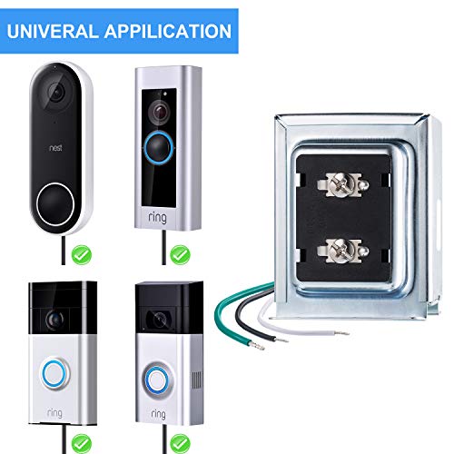 Maxdot محول جرس الباب ماكس دوت 1 عبوة 16 فولت 30VA متوافق مع جرس الفيديو السلكي رينغ، جرس باب سلكي آمن 30VA، سهل التركيب لمحول جرس الباب للمنزل - Image 3