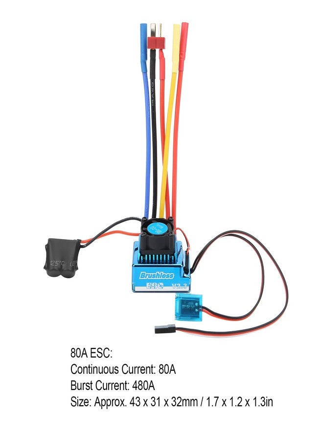 Pomya RC Car ESC, Brushless ESC, Electronic Components for 1/10 RC Car Model((80A)) - Image 2