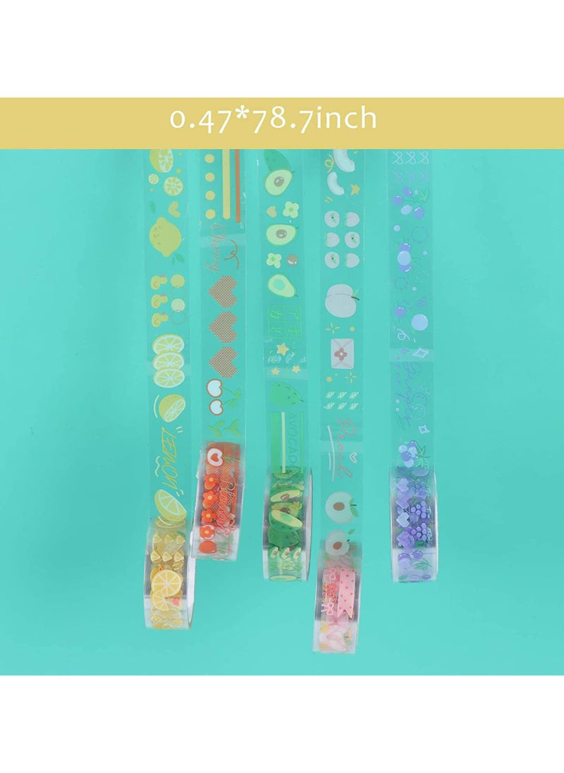 phomemo - Washi Tape Set, Creative DIY Scrapbooking Decoration, Gift Wrapping and Craft Sticky Adhesive Paper Masking Tape, Waterproof Plastic Tape, Gift for Scrapbook, Journal, Planner Arts Crafts (10 Rolls) - Image 1