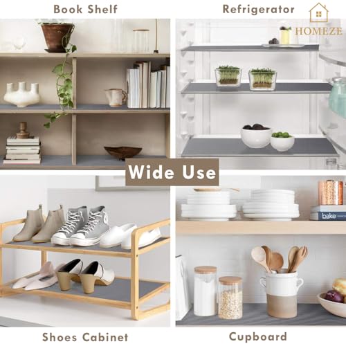 Homeze Non-Slip Kitchen Shelf Liner & Cabinet Mat (45 cm x 5 m) | Washable EVA Drawer Liner Sheet for Fridge, Shelves & Cupboards | Food Grade, Waterproof, Non-Adhesive Roll (Diamond Texture, Grey) - Image 5