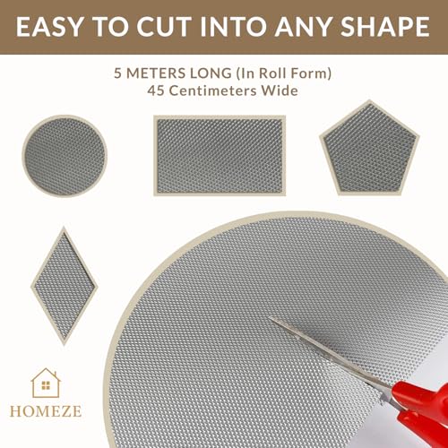 Homeze Non-Slip Kitchen Shelf Liner & Cabinet Mat (45 cm x 5 m) | Washable EVA Drawer Liner Sheet for Fridge, Shelves & Cupboards | Food Grade, Waterproof, Non-Adhesive Roll (Diamond Texture, Grey) - Image 4