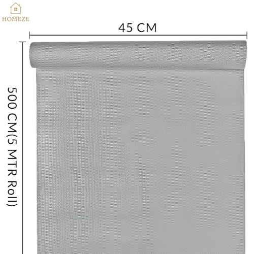 Homeze Non-Slip Kitchen Shelf Liner & Cabinet Mat (45 cm x 5 m) | Washable EVA Drawer Liner Sheet for Fridge, Shelves & Cupboards | Food Grade, Waterproof, Non-Adhesive Roll (Diamond Texture, Grey) - Image 2