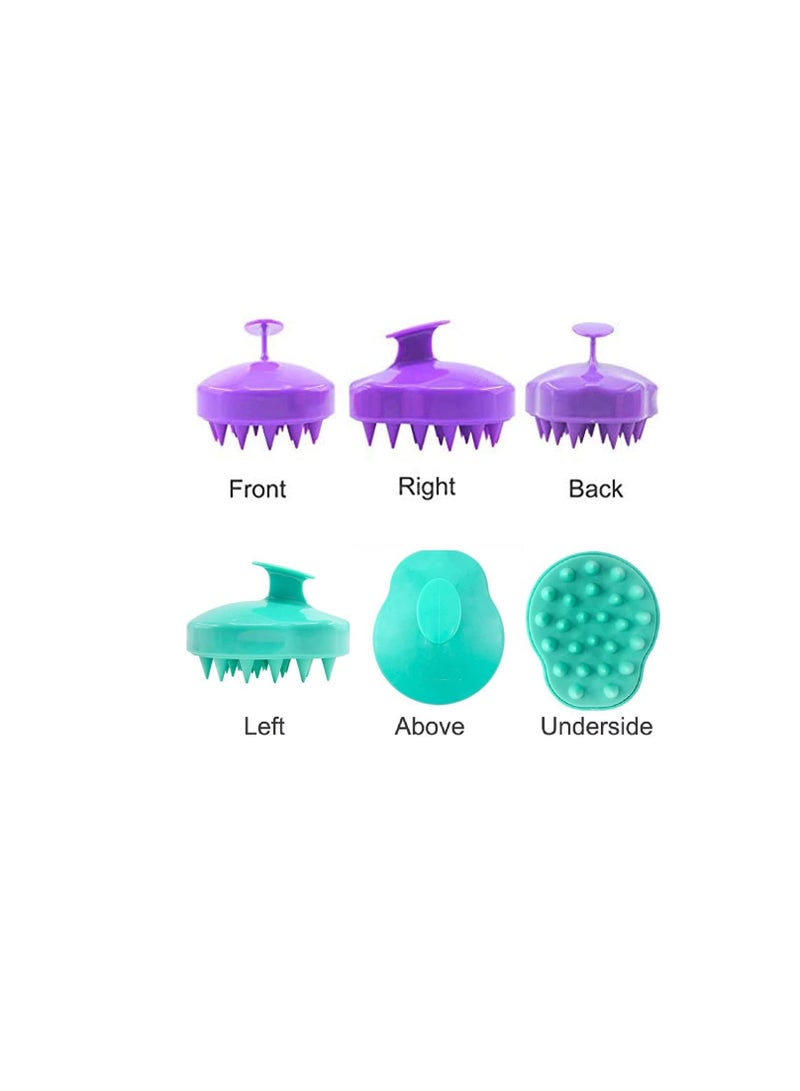 إسكدنيا Shampoo Massager Brush Scalp Exfoliator for Dandruff Removal, Waterproof Shower Scrubber Tool Hair Growth, Care Brush, Easily Reach the Root of Thick Curly - 2 Pack - Image 5