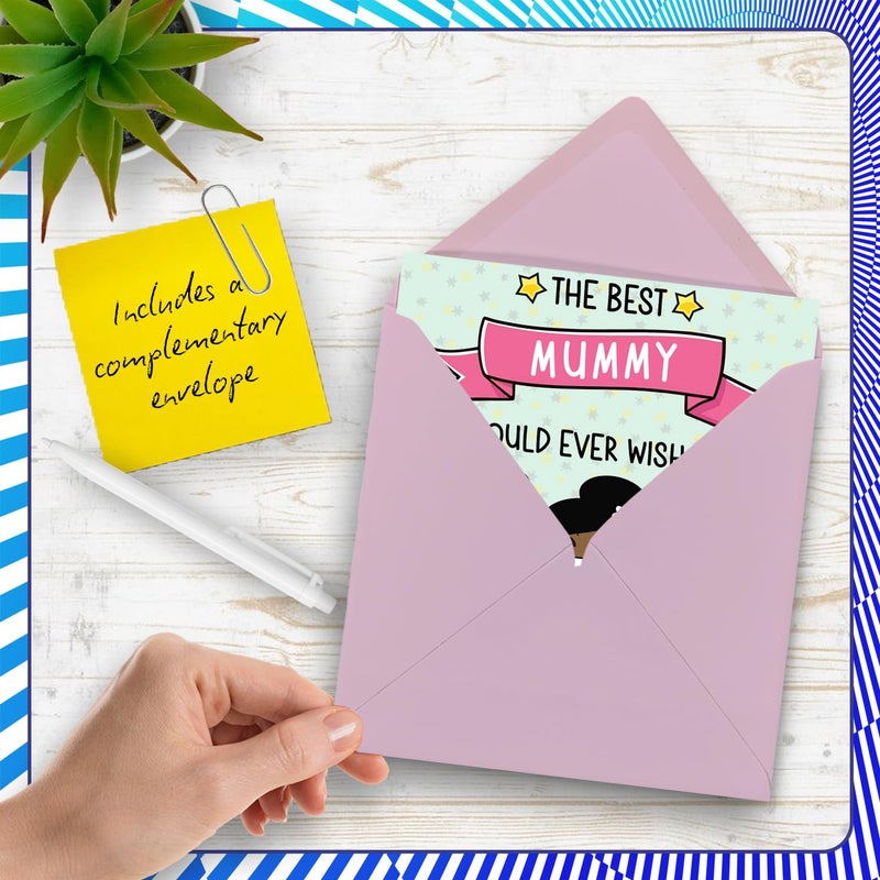 Stuff4 Mummy Birthday Card - The Best I Could Ever Wish For - Happy Birthday Card for Mummy from Son Daughter  5.7 Inch Cute Bday Greeting Cards - Image 5