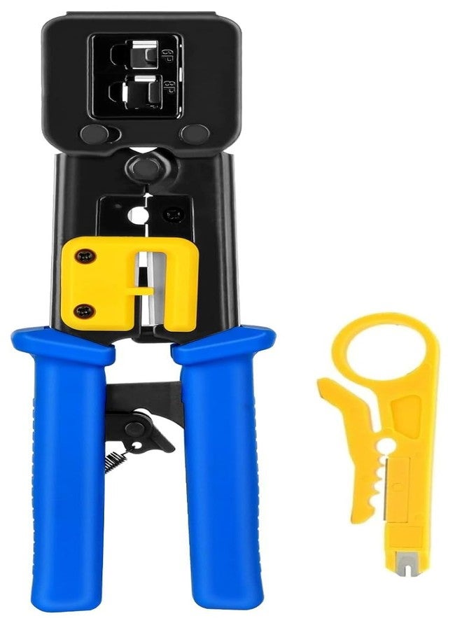 Inditrust Crimping Tool | RJ45 Wire Cutter | Pass Through Cat5 Cat5e Cat6 Cat6A Professional Heavy Duty Tool Kit, Heavy Duty Crimping with Cable Stripper | Wire Stripper | Wire Cutter - Image 1