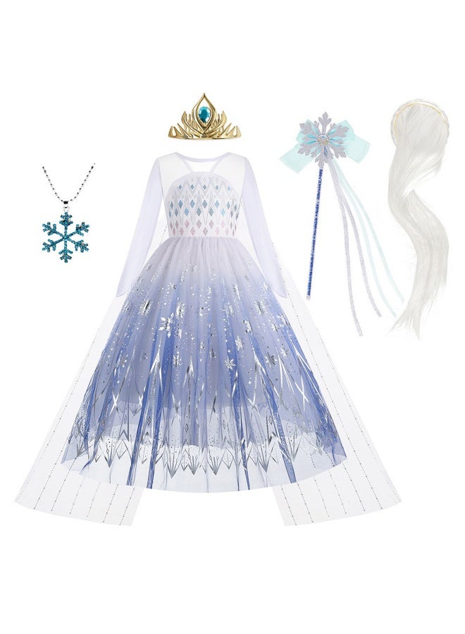 NIBEMINENT Princess Elsa's Frozen style Elsa dress, Elsa's girl dress, and Elsa's white princess dress for children - Image 1