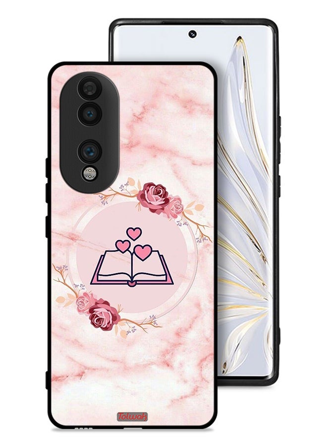 Tolwak Honor 70 Protective Case Cover Three Hearts On Book Artwork - Image 1