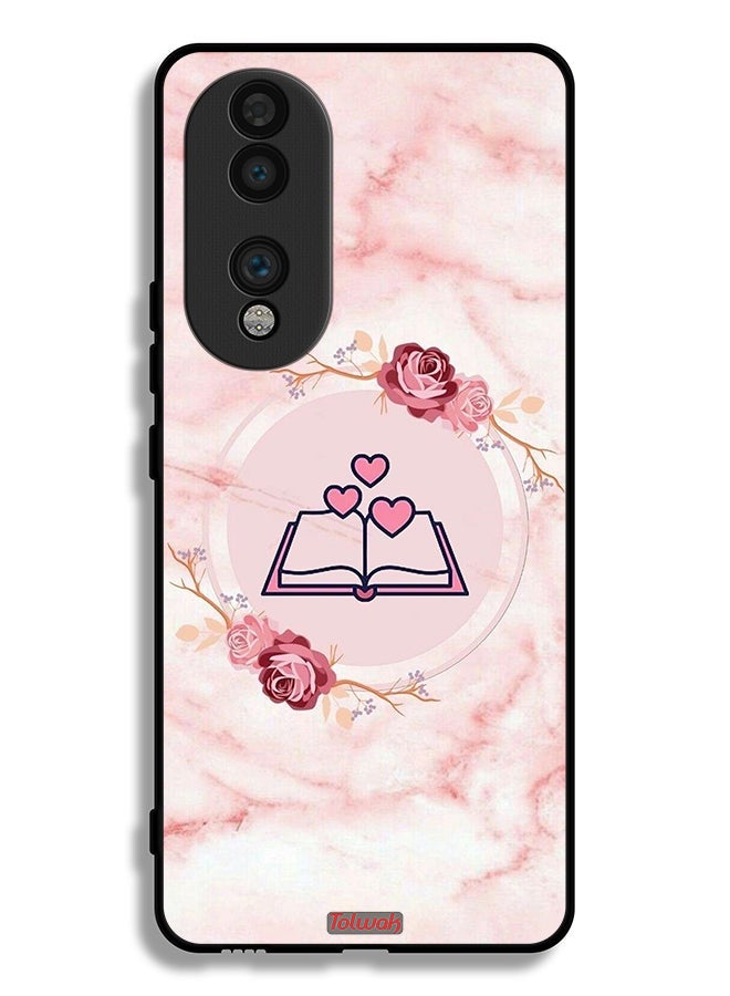 Tolwak Honor 70 Protective Case Cover Three Hearts On Book Artwork - Image 2