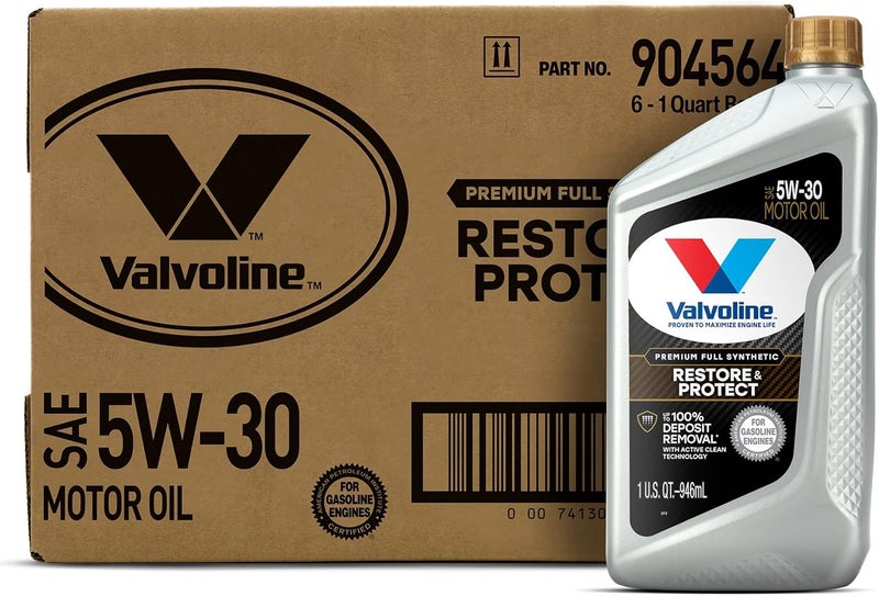 Valvoline Restore & Protect Full Synthetic 5W-30 Motor Oil 1 QT, Case of 6 - Image 1