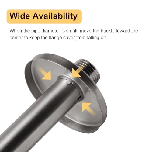 OFFO Shower Arm Flange Brushed Nickel 2.5 Inches in Outer Diameter Replacement Shower Head Arm Escutcheon Plate Suitable for Most Brands Shower Head Arms - Image 5