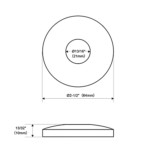 OFFO Shower Arm Flange Brushed Nickel 2.5 Inches in Outer Diameter Replacement Shower Head Arm Escutcheon Plate Suitable for Most Brands Shower Head Arms - Image 2