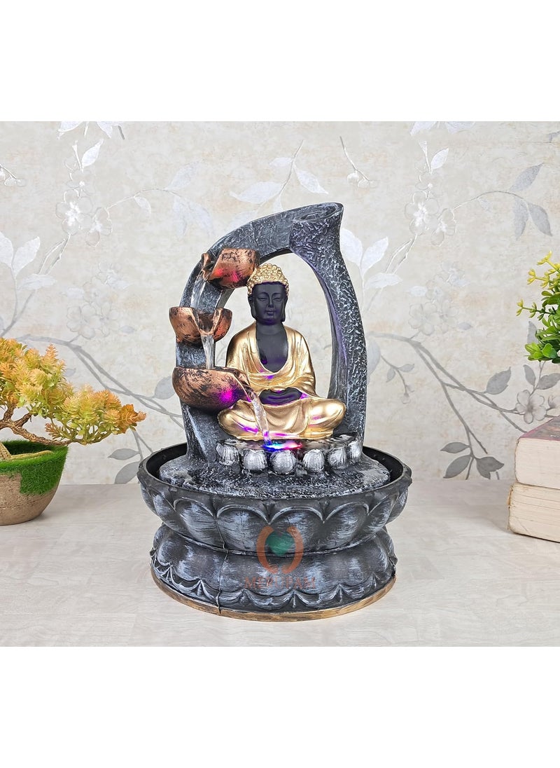 MERUPAM MERUPAM Buddha Tabletop Waterfall Fountain Meditation Relaxing Indoor Decoration Zen Fountain for Home Office Bedroom Decor  - Image 1