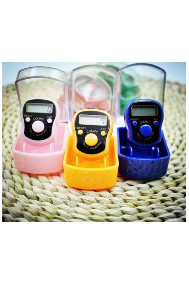 مجموعة من 12 عدادًا صغيرًا لخاتم الإصبع مزودًا بإضاءة LED - عدادات تسبيحات إسلامية رقمية للمسلمين - خفيفة الوزن، سهلة الضغط على الزر، - Image 3