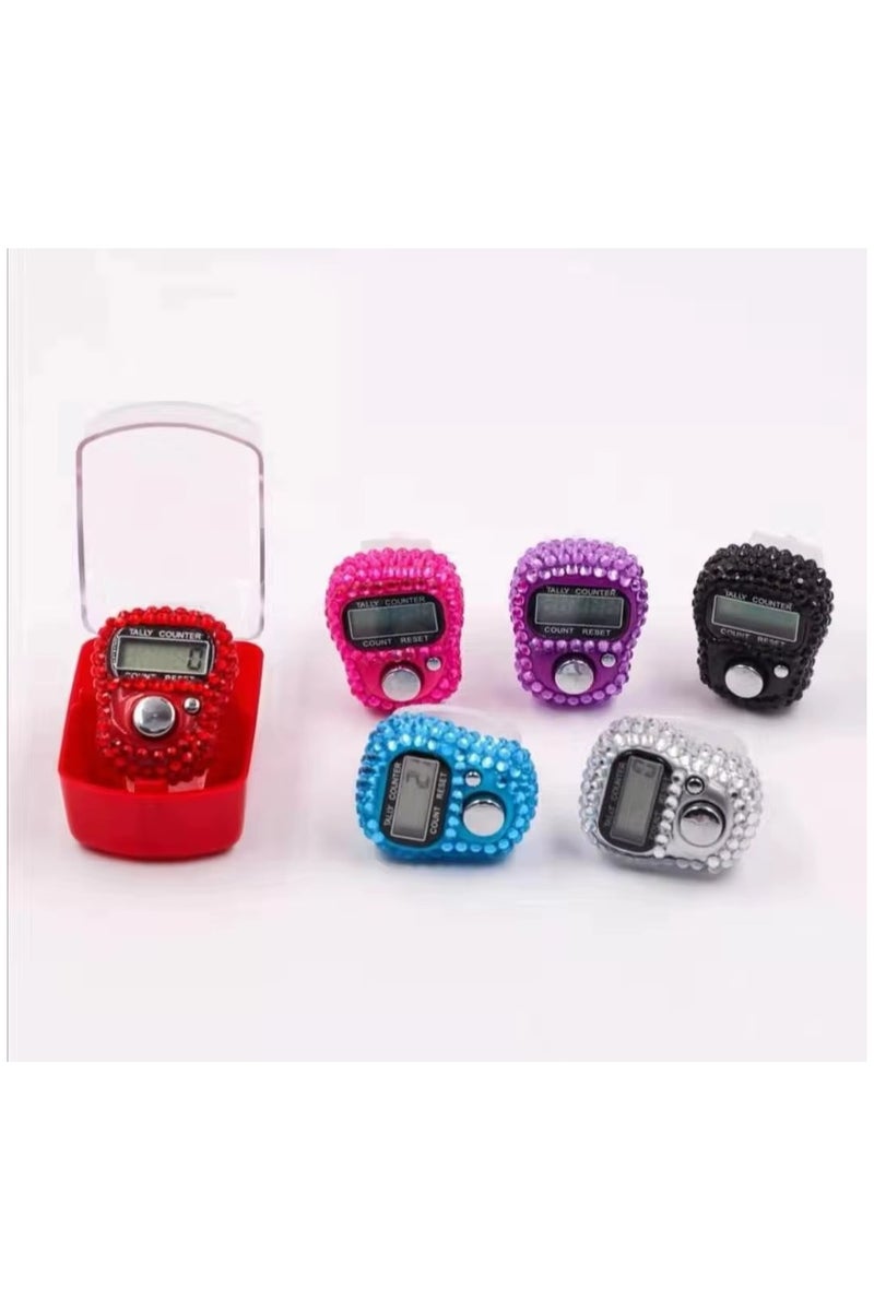 مجموعة من 12 عدادًا صغيرًا لخاتم الإصبع مزودًا بإضاءة LED - عدادات تسبيحات إسلامية رقمية للمسلمين - خفيفة الوزن، سهلة الضغط على الزر، - Image 4