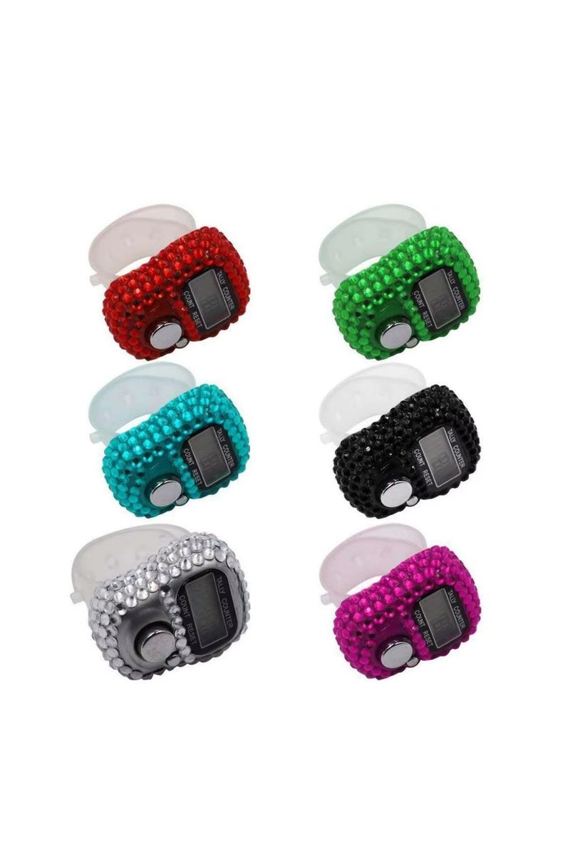 مجموعة من 12 عدادًا صغيرًا لخاتم الإصبع مزودًا بإضاءة LED - عدادات تسبيحات إسلامية رقمية للمسلمين - خفيفة الوزن، سهلة الضغط على الزر، - Image 5