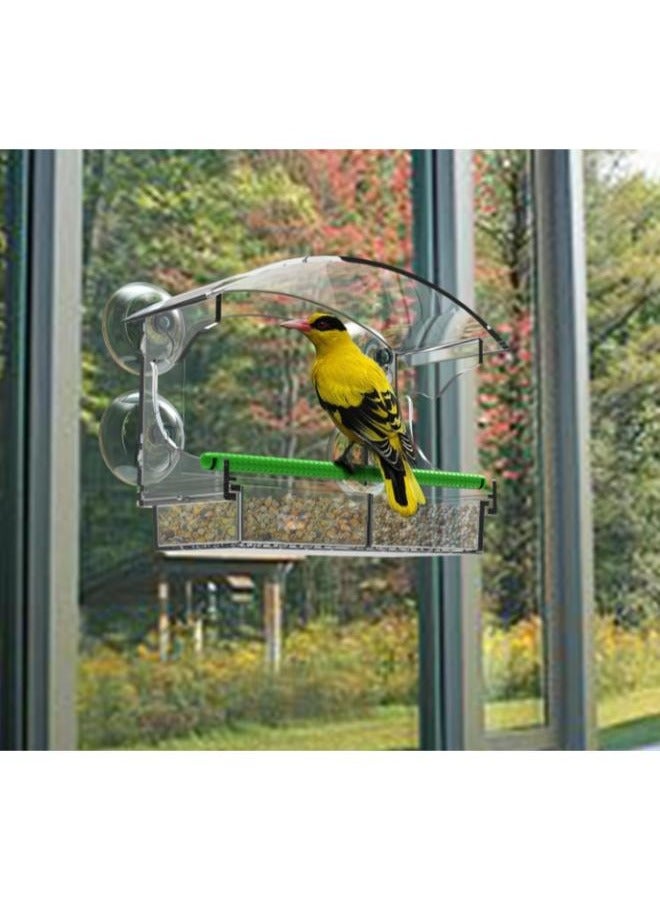 Eoptify Outdoor Bird Feeder with 4 Suction Cups Transparent Container for Hummingbirds, Parrots, and Wild Birds for Balcony, Window, and Trees - Image 5