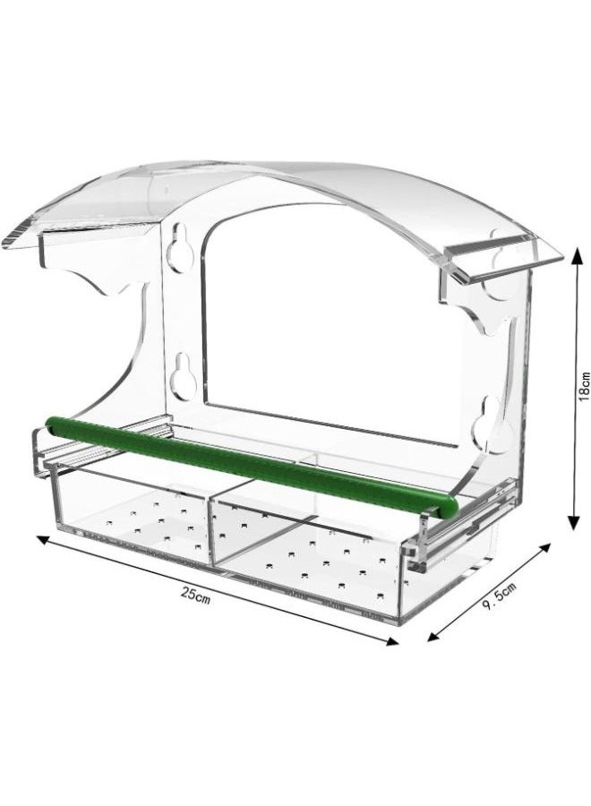 Eoptify Outdoor Bird Feeder with 4 Suction Cups Transparent Container for Hummingbirds, Parrots, and Wild Birds for Balcony, Window, and Trees - Image 3