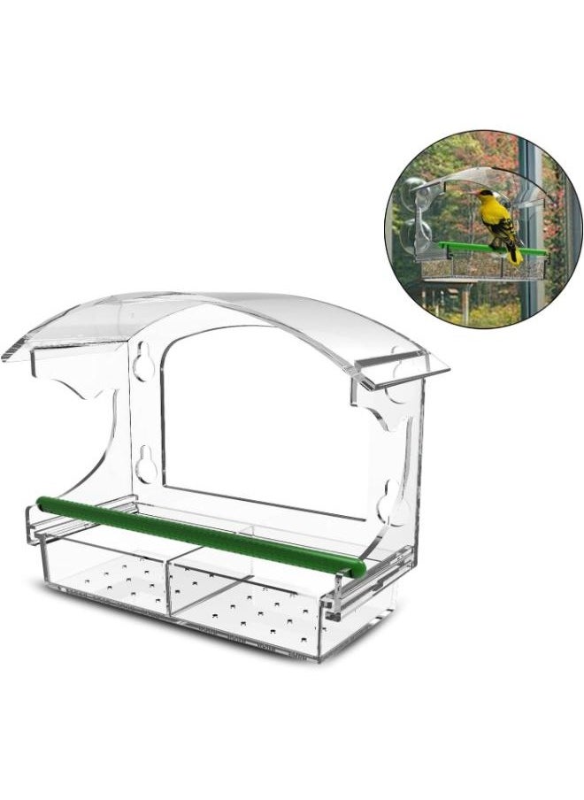 Eoptify - Outdoor Bird Feeder with 4 Suction Cups Transparent Container for Hummingbirds, Parrots, and Wild Birds for Balcony, Window, and Trees - Image 1