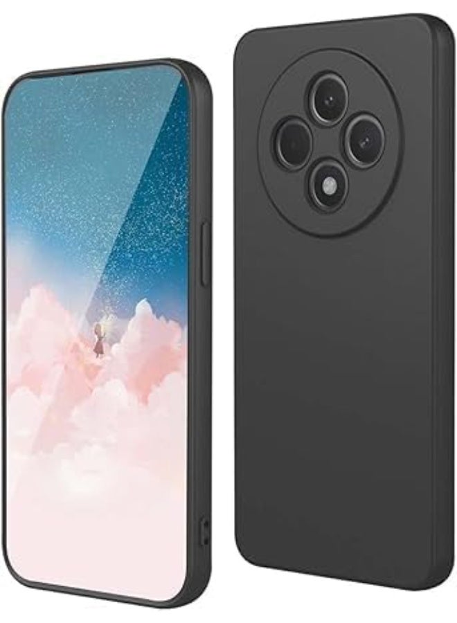 ليون ستور جراب OPPO RENO 12F سيليكون خلفي مقاوم للصدمات مبطن بالفرو من الداخل وحماية كاملة للكاميرات متوافق مع هاتف اوبو رينو ١٢ اف (أسود) - Image 1