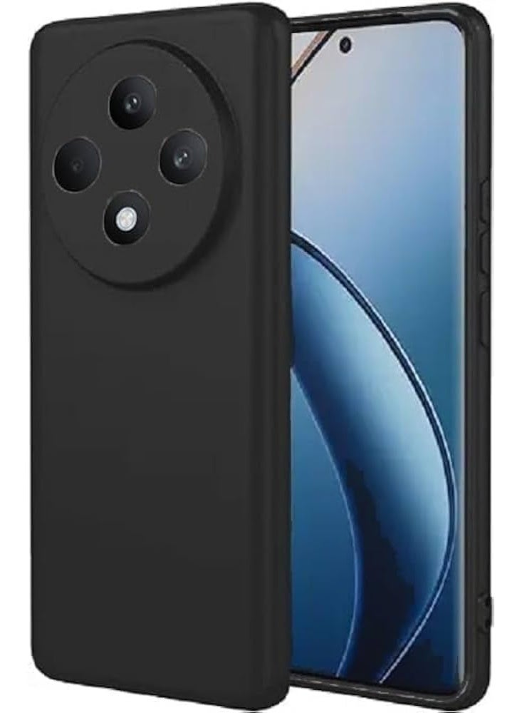 ليون ستور جراب OPPO RENO 12F سيليكون خلفي مقاوم للصدمات مبطن بالفرو من الداخل وحماية كاملة للكاميرات متوافق مع هاتف اوبو رينو ١٢ اف (أسود) - Image 2