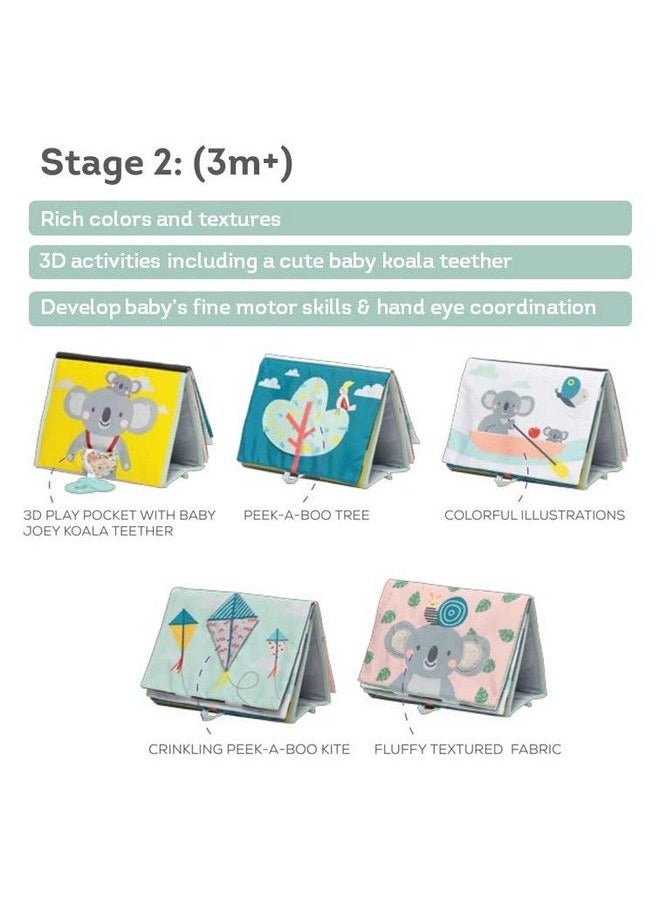 Taf Toys Koala Infant Tummytime High Contrast Soft Crinkle Activity Book With Huge Baby Safe Mirror 3D Activities Textures And A Soft Baby Teether  - Image 5
