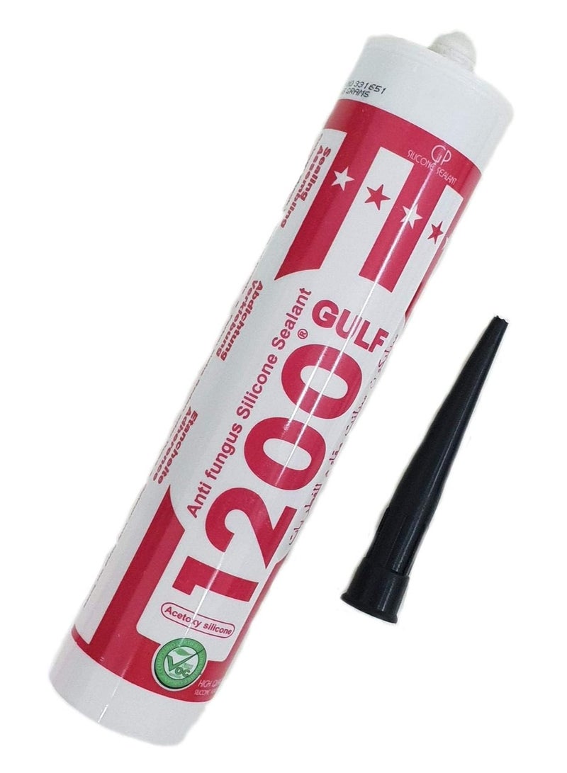 Gulf 1200 - Multi-Purpose Anti-Fungal, Water-Resistant Silicone Sealant, 280 ml, Black - Image 2