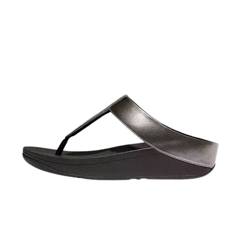 FitFlop Women's Fino Glitterdust Metallic Toe-Post Sandals, Pewter, 5 - Image 3