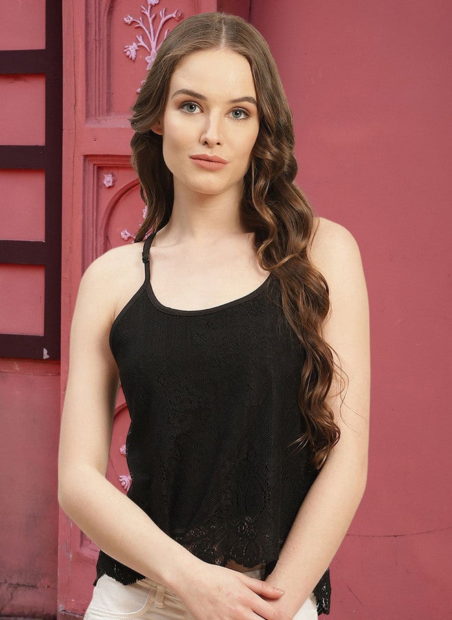 Rue Collection بلوزة سوداء عادية للنساء - Image 1