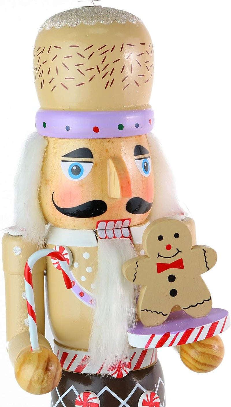 Ornativity Gingerbread Chef Nutcracker - Wooden Ginger Bread Man Cookie Theme Baker Christmas Nutcracker Xmas Figure Holiday Decoration 14" - Image 2