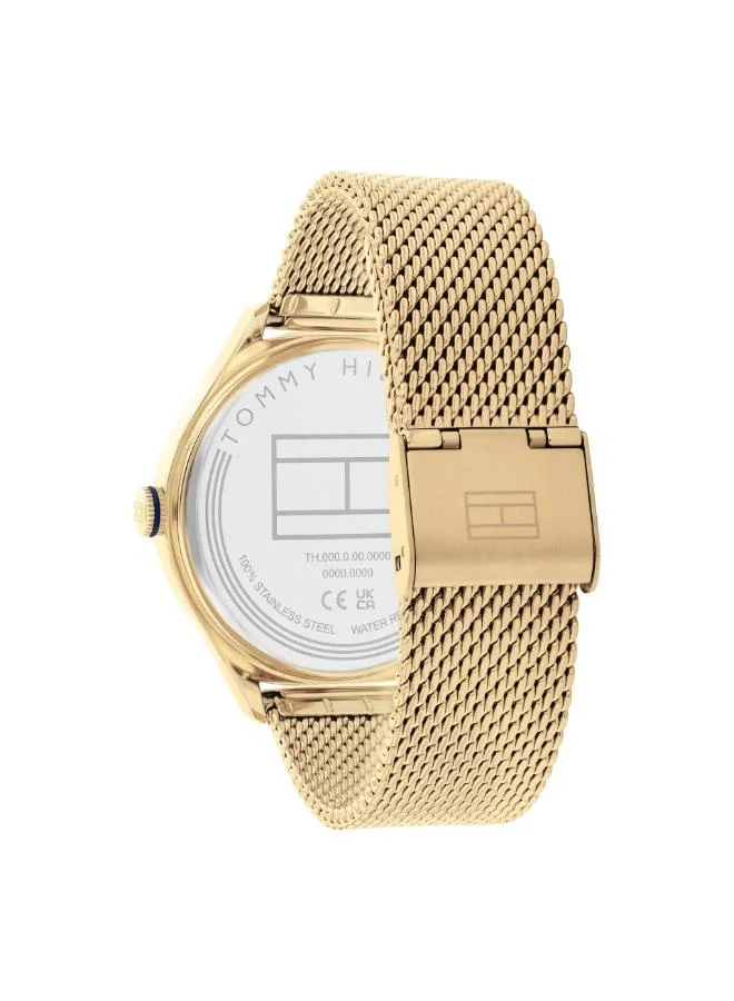 Tommy Hilfiger  Women's Multifunction Watch, Gold Dial, Gold Stainless Steel Strap for Women | Best Price UAE