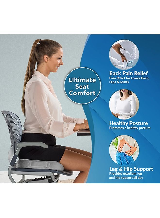 كومفي لايف وسادة مقعد معززة من ComfiLife - جل تقويمي غير قابل للانزلاق ووسادة عصعص من رغوة الذاكرة لألم عظم الذنب - وسادة مقعد سيارة لكرسي المكتب - عرق النسا وتخفيف آلام الظهر - Image 3