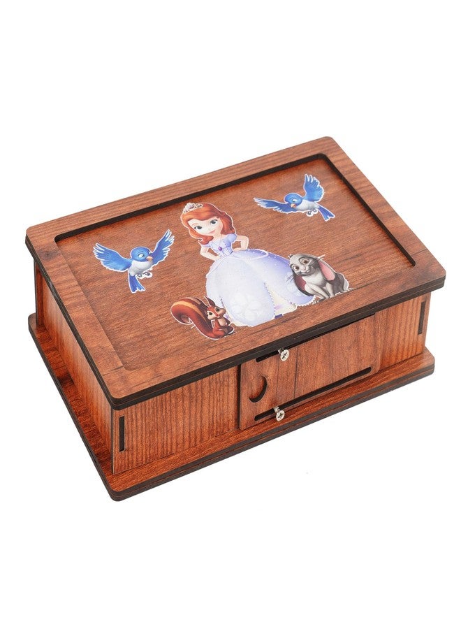 CRAFTZO Wooden Money Bank Box with Tropical Theme, Built-in Coin Chart, Kids Savings Box (Sofiya) - Image 3