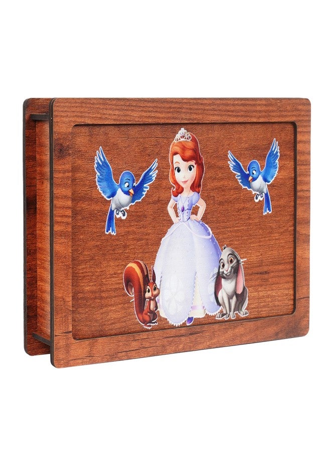 CRAFTZO Wooden Money Bank Box with Tropical Theme, Built-in Coin Chart, Kids Savings Box (Sofiya) - Image 1