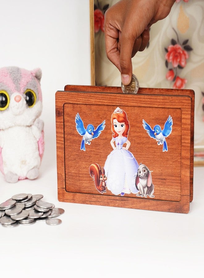 CRAFTZO Wooden Money Bank Box with Tropical Theme, Built-in Coin Chart, Kids Savings Box (Sofiya) - Image 4