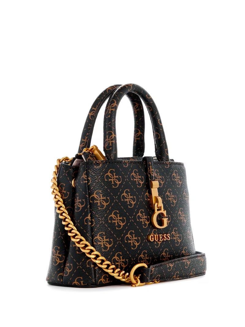 GUESS Camera Bag Women's Fashion Print Small Carryall bag Brown print - Image 2