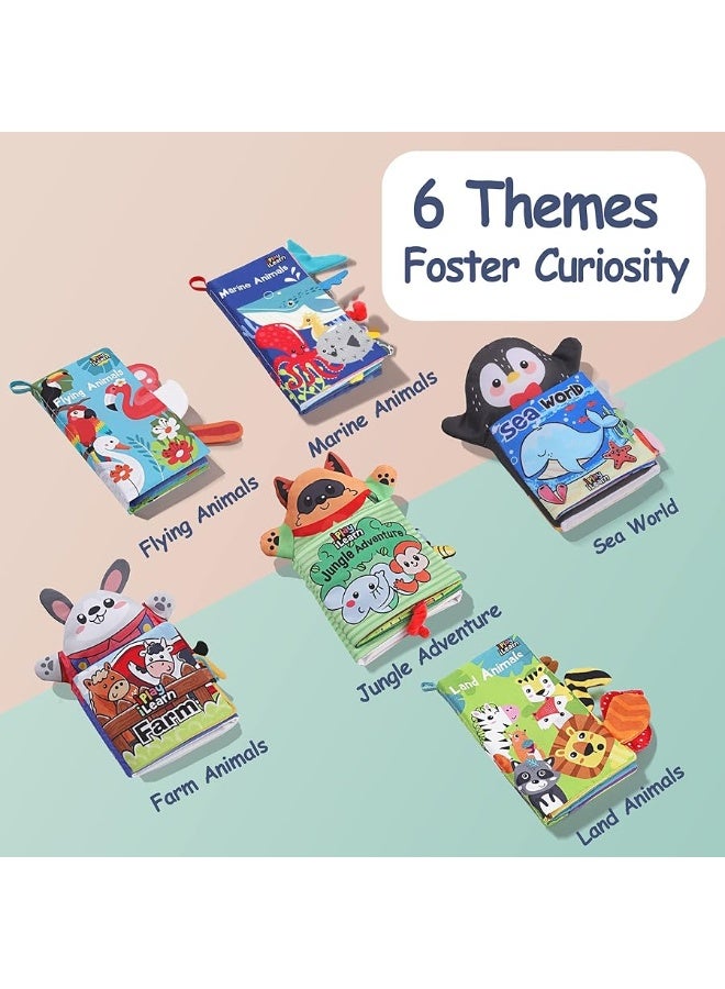 iLearn iPlay, iLearn Soft Baby Books for 1 Year Old, Babies Cloth Animal Book 6-12 Month, Infant Touch Feel Fabric Crinkle Book, Toddler Carseat Crib Bedtime Toy, Newborn Gift 7 8 9 18M 2 3 Yr Kid Boy Girl - Image 2