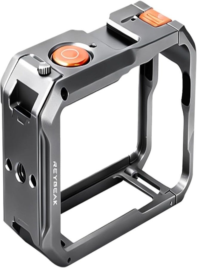 REYGEAK Ultralight Metal Cage for DJI OSMO Action 6, Aluminum Protective Housing Frame with 1/4" Screw, Cold Shoe, Quick Release Adapter Mount with Double Claws for OSMO Action 6 - Image 4