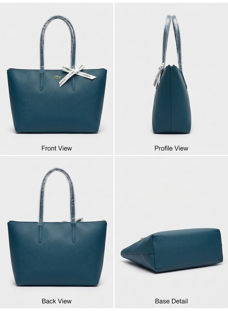 Lacoste Women's L12.12 Concept Fashion Versatile Large Capacity Zipper Camera Bag, Solid Blue Color,  Size 35cm30cm14cm - Image 3