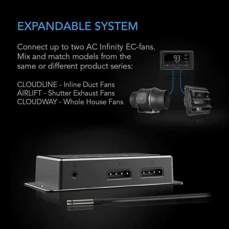 AC Infinity Controller 67, Smart Bluetooth Fan Controller with Temperature, Humidity, Schedules, Grow Cycles, Dynamic Speed Programming for CLOUDLINE Airlift Fans Cooling and Ventilation